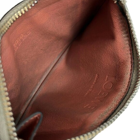 LOEWE Coin Card Holder - Gray Beige Light Brown Leather Coin Case - Picture 4 of 9
